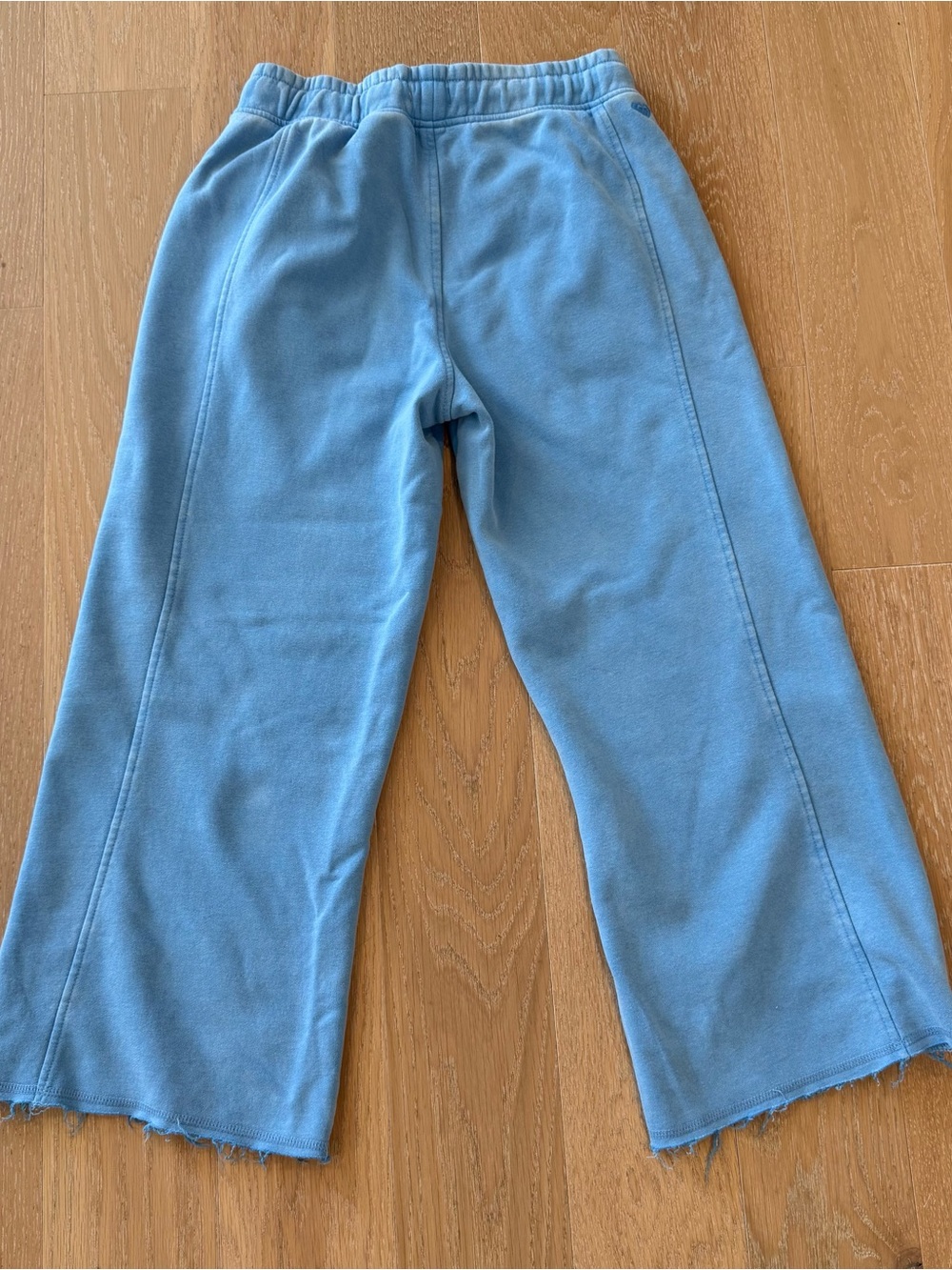 Washed Blue Drawstring Wide-Leg Sweatpants - Picture 2 of 3